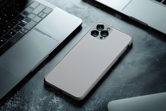 PNG Modern phone case mockup, transparent design