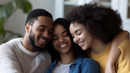 Fototapeta premium Family members supporting each other during a mental health crisis