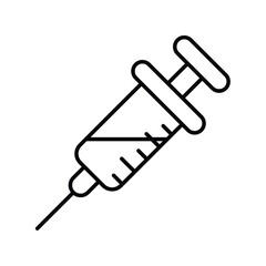 syringe line icon with white background vector stock illustration