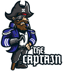 illustration of pirate captian vector