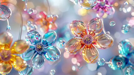 colorful glass flowers