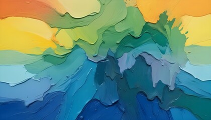 Obraz premium Vibrant Oil Paint Texture with Dynamic Brushstrokes and Colorful Palette