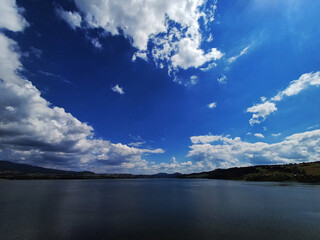 mountain panorama with lake