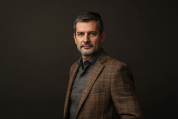 Obraz premium A Distinguished Lawyer Exuding Confidence in a Stylishly Tailored Blazer, Perfect for a Professional Portrait Session.