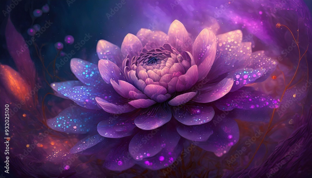 Poster purple lotus flower