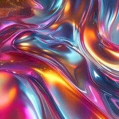 Fototapeta premium Prismatic Gradient Landscape Mesmerizing Color Shifts and Organic Flowing Forms in a Surreal Digital Realm