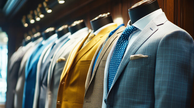 Suits on different manequins