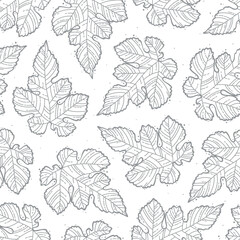 Series of seamless flower pattern motif in rustic floral hand drawing outline line textile fabric wallpaper paper wrap print