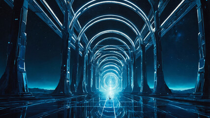 An otherworldly time portal on a strange alien planet