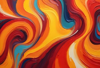 Obraz premium Abstract and Dynamic Yellow Orange Oil Paint Texture with Bold Brushstrokes and Rich Depth. Splash Style.