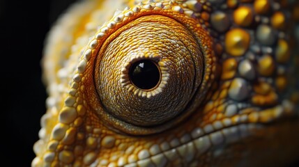 Naklejka premium Close-up of a Chameleon's Eye
