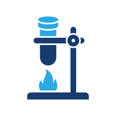 Fire test tube icon solid vector design in trendy style