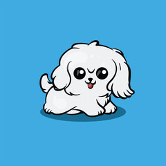 cute vector puppy illustration great for logos, icons and t-shirts