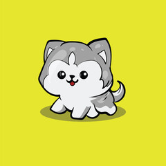 cute vector puppy illustration great for logos, icons and t-shirts