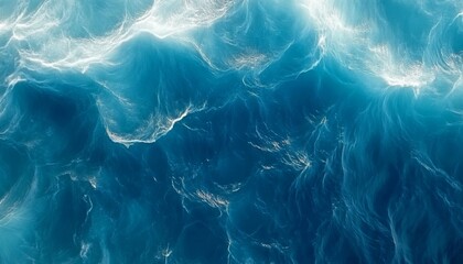 Obraz premium Serene Blue Transparent Water Texture: Abstract Blurred Ripples for Creative Marketing and UI Design. Elegant Minimalist Template with Calm Aquatic Surface, Stylish Gradient, and Copy Space for Graphi