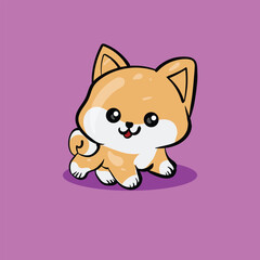 cute vector puppy illustration great for logos, icons and t-shirts