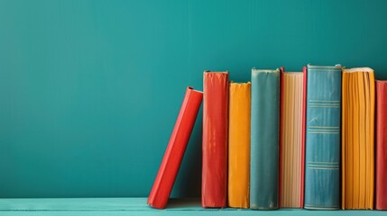 Naklejka premium Colorful Books on a Shelf