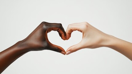 The hands forming heart