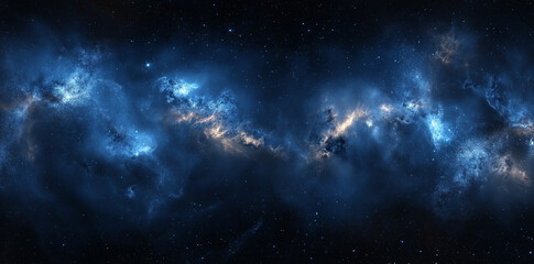 Stunning Deep Space Nebula with Starry Background in Vibrant Blue Hues