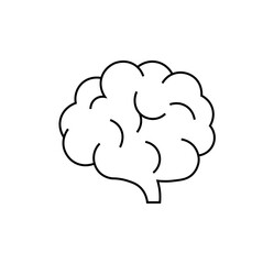 Minimalistic black and white line drawing of a brain. Perfect for themes related to cognitive studies, neuroscience, mental health, or psychological research.