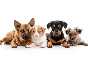 Obraz premium Four Adorable Puppies Posing Together