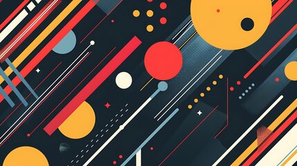 Obraz premium Abstract Geometric Shapes on a Dark Background