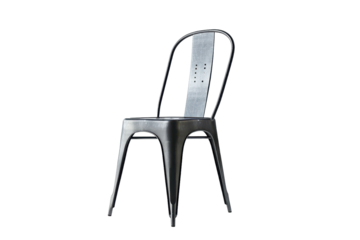 Full and Clear Metal Chair Isolated On Transparent Background