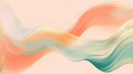 Abstract gradient background featuring undulating waves on a soft peach-colored canvas