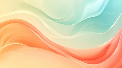 Fototapeta premium Vibrant abstract gradient background with swirling, dynamic waves on a soft cream-colored backdrop