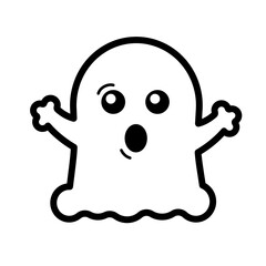 Cute, cute haloween ghost - vector illustration