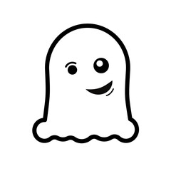 Cute, cute haloween ghost - vector illustration