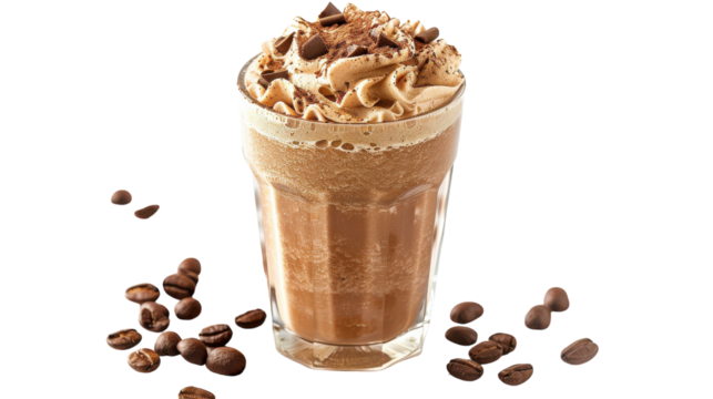 Creamy Espresso Smoothie Isolated On Transparent Background