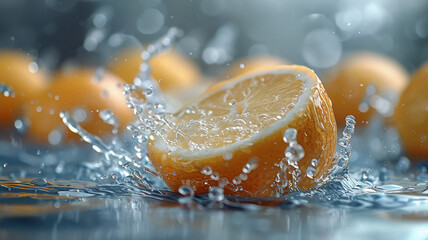 orange in water splash