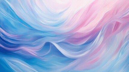 Obraz premium Abstract pastel wave painting with pink and