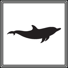 Dolphin silhouette vector , animal  illustration.