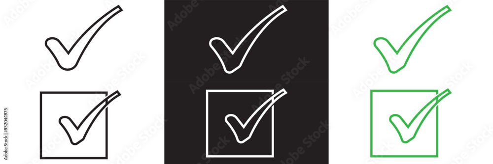 Wall mural check mark icon. check mark vector icon. checkmark vector illustration. vector symbols set checkmark