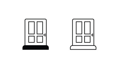 Home Door icon design with white background stock illustration