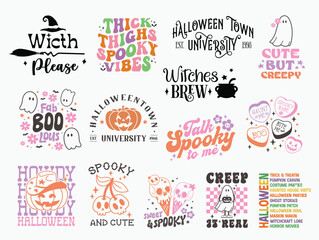 Halloween Set, Halloween T-shirt Design, Halloween SVG Design, Ghost Design, Halloween Shirt, Halloween Cat Shirt, Retro Halloween shirt Design, Spooky Season, Funny Halloween, Hippie Shirt,
