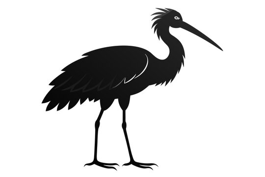 recommend clip art:  Roseate spoonbill silhouette black color vector art illustration 