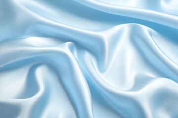 Naklejka premium Soft, Flowing Blue Satin Fabric with Gentle Waves and Smooth Texture