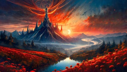 sunrise in the mountains
