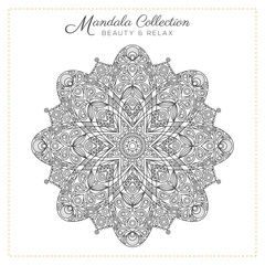 Abstract mandala pattern, Geometric shape, Unusual flower shape, golden color mandala design, Flower mandala, black and white mandala, pattern Vector illustration Islam, coloring book page,