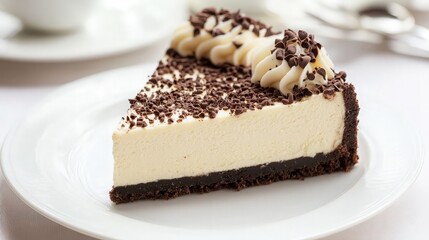 Delicious Cheesecake with Chocolate Topping