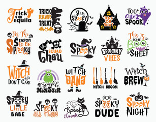 Halloween Set, Halloween T-shirt Design, Halloween SVG Design, Ghost Design, Halloween Shirt, Halloween Cat Shirt, Retro Halloween shirt Design, Spooky Season, Funny Halloween, Hippie Shirt,