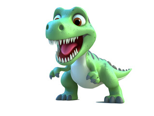 Fototapeta premium T-rex with a transparent background, ideal for children's illustrations and animations.