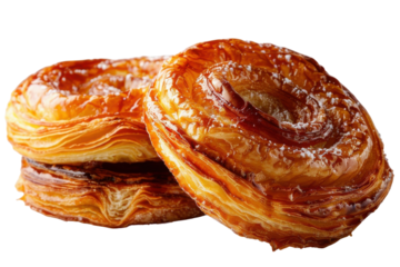 Delicious Kouign-Amann Pastry Isolated On Transparent Background