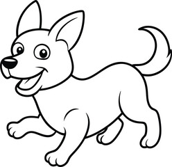 Cute dog coloring page for kids Easy black-and-white illustration for young artists.
