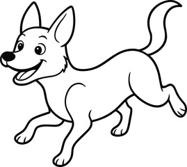 Adorable dog coloring page for kids! Black-and-white graphics for creative fun.
