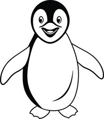 Fun penguin coloring page for kids, offering cute black and white illustrations to bring to life.
