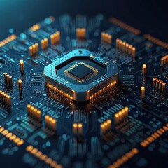 Obraz premium Abstract technology circuit design CPU motherboard of a computer board and processor created with Generative AI 